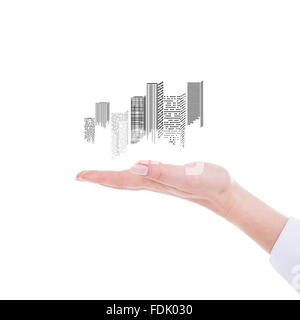 Business city center in hand Stock Photo