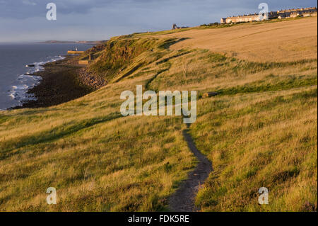 View along the Whitehaven Coast, Cumbria. The National Trust is now managing the first section of this area on the west coast of Cumbria, from Whitehaven Harbour to the Haig Mining Museum. Stock Photo