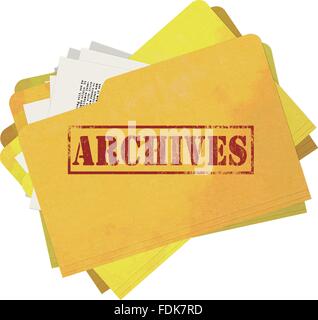 Archives Folders Isolated on White Background Stock Vector