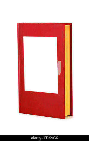 Blank red hardback book on a white background Stock Photo