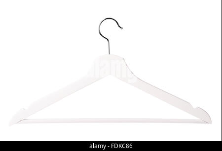 White coat hanger isolated on a white background Stock Photo