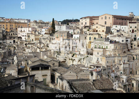 View over Sasso Barisano, Matera, Basilicata, Italy Stock Photo