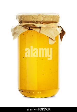 Honey jar isolated on white background Stock Photo