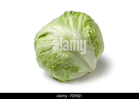 Fresh Iceberg lettuce on white background Stock Photo