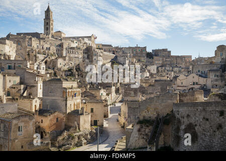 view over town from Convent of Saint Agostino, Matera, Basilicata, Italy Stock Photo