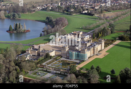 aerial view of Blenheim Palace in Oxfordshire, UK Stock Photo