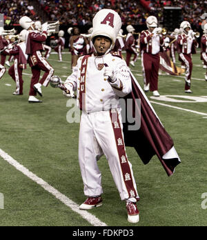Atlanta, GA, USA. 30th Jan, 2016. The Alabama A&M Marching Maroon and White perform at the 2016 Honda Battle of the Bands. The HBOB is an annual invitational showcase of Historically Black College and University marching bands. © Brian Cahn/ZUMA Wire/Alamy Live News Stock Photo