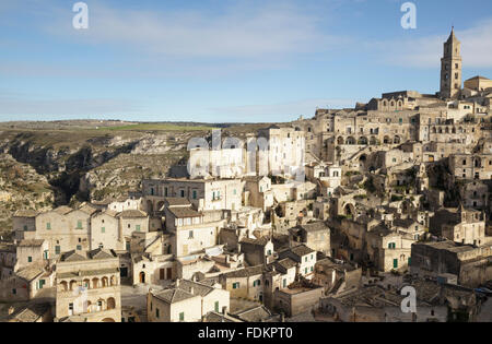 view over town from Convent of Saint Agostino, Matera, Basilicata, Italy Stock Photo