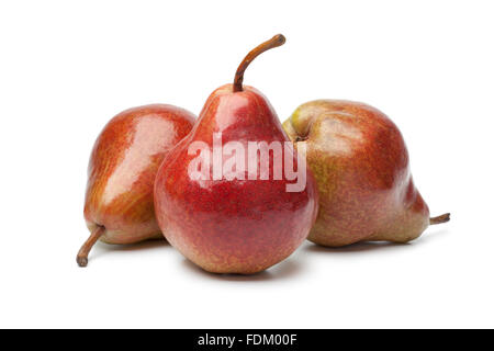 Fresh Red William pears on white background Stock Photo