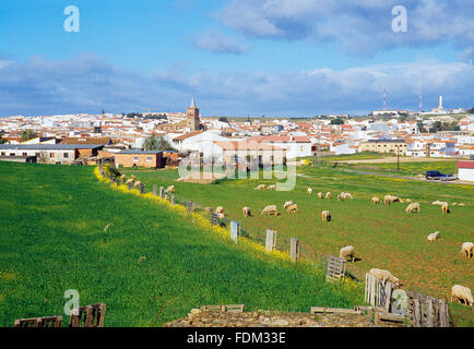 Overview. Valverde del Camino, Huelva province, Andalucia, Spain. Stock Photo