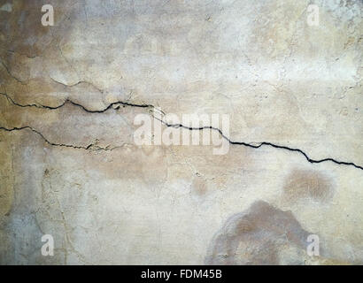 Aged plasterwork with large crack Stock Photo