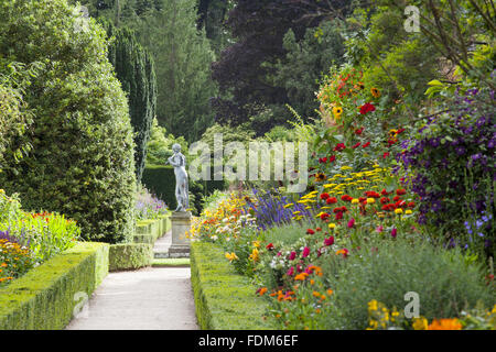 Borders on the Orangery Terrace in the garden in July at Powis Castle, Powys, Wales. Stock Photo