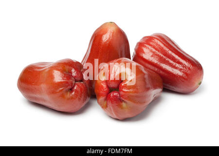 Whole fresh bell apples on white background Stock Photo