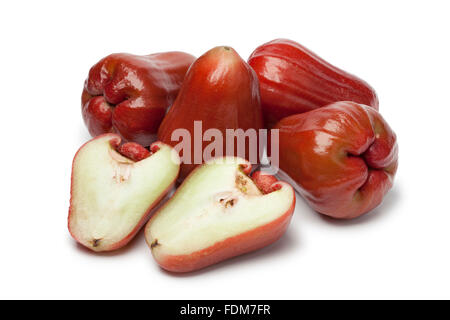 Whole fresh bell apples on white background Stock Photo