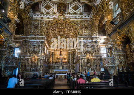 Altar, Igreja de São Francisco, The Church of Saint Francis, Salvador, Bahia, Brazil Stock Photo