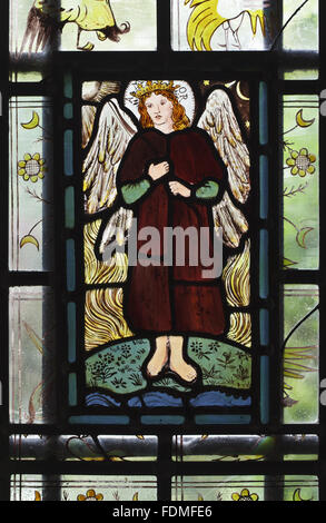 Sir Edward Coley Burne-Jones (1833-1898) stained glass window 'Love', in the Passage at Red House, Bexleyheath, Kent. Stock Photo