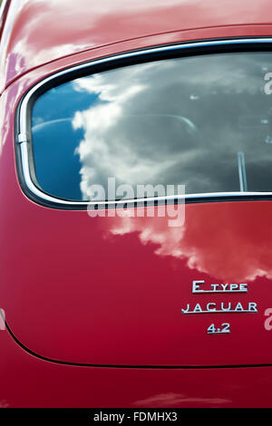 E Type 4.2 Jaguar rear end. Classic british sports car Stock Photo