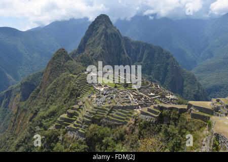 Machu Picchu, Peru, UNESCO World Heritage Site in 1983. One of the New Seven Wonders of the World. Stock Photo