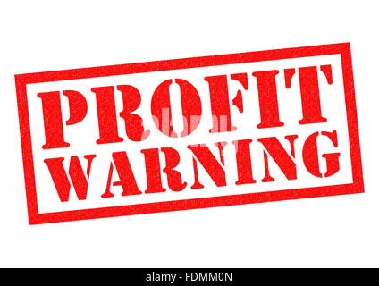 PROFIT WARNING red Rubber Stamp over a white background. Stock Photo