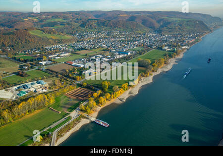 Rhine ferry Bad Hönningen, Rhine Valley, Rhine, Bad Breisig, Rhineland-Palatinate, Germany Stock Photo