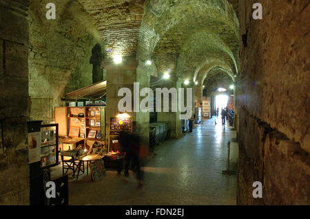 The basement of the Palace of Diocletian - Split, Dalmatian Coast, Croatia. Stock Photo