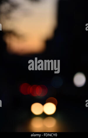 City blurred lights in the evening Stock Photo