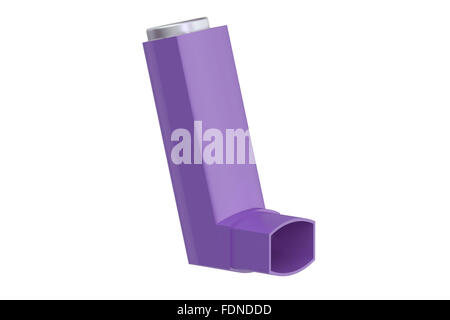 Asthma inhaler isolated on white background Stock Photo
