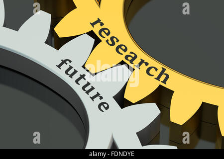 Research Future concept on the gearwheels Stock Photo