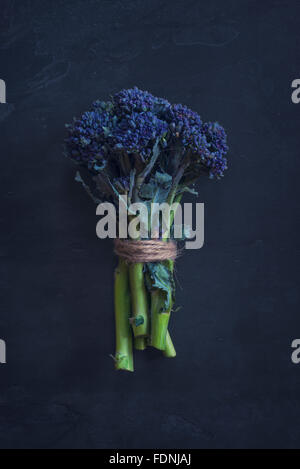 A bunch of purple sprouting broccoli Stock Photo