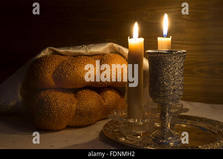 Shabbat Shalom - Traditional Jewish Sabbath ritual Stock Photo