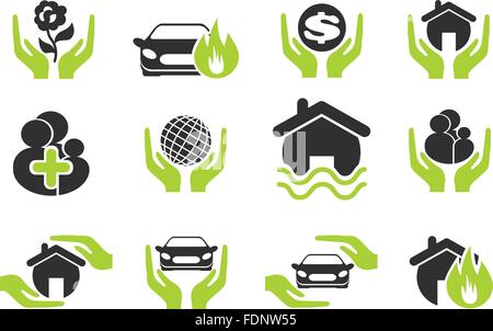 Insurance simply icons Stock Vector