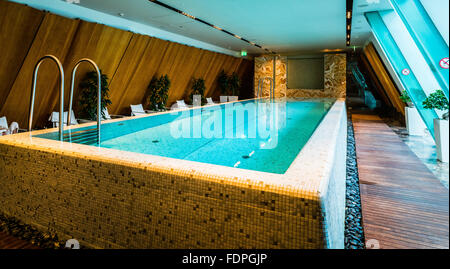 Swimming pool on the top floor - Four Seasons Hotel Gresham Palace Budapest - Budapest, Hungary Stock Photo