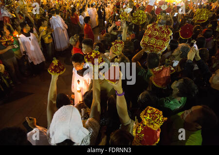 Cebu City,Philippines 07/01/2016.Thousands of Filipino Catholics attend mass at the Basilica Minore del Sto.Nino Stock Photo