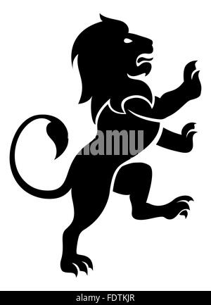 A stylised lion rampant, like the symbol for Leo Stock Photo