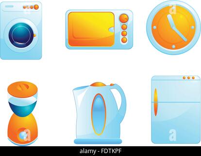 Home equipment icons Stock Vector