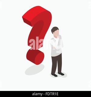 isometric people with question mark Stock Vector