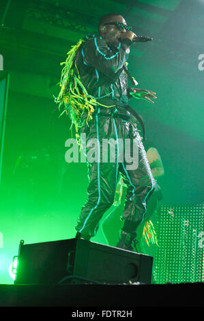 Tinie Tempah performs at the Aberdeen Exhibition and Conference Centre in Aberdeen, Scotland on 13th November 2011. Stock Photo