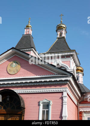 old wood temple bogorodskiy and asberry at sunny day Stock Photo