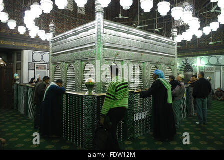 The Tomb of Imam Hussein in Cairo. It is believed that the head of the Prophet's (pbuh) grandson is burried here. Stock Photo