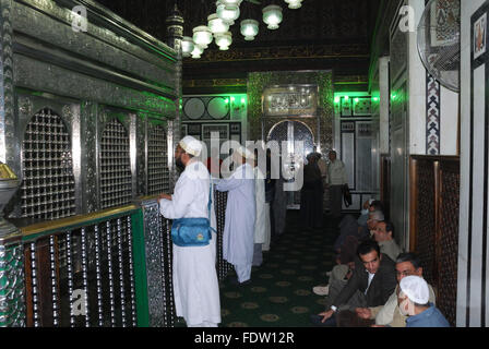 The Tomb of Imam Hussein in Cairo. It is believed that the head of the Prophet's (pbuh) grandson is burried here. Stock Photo