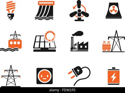 Electricity simply icons Stock Vector