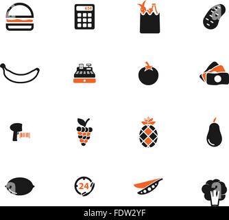 Grocery simply icons Stock Vector
