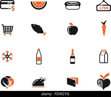 Grocery simply icons Stock Vector