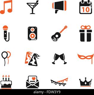 Party simply icons Stock Vector