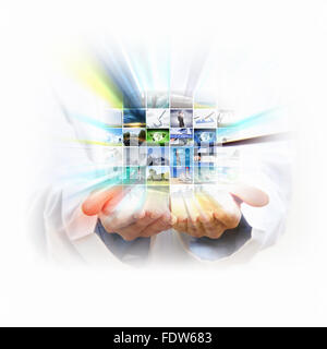 Abstract image of media streams. Symbol of the Internet and contemporary television Stock Photo