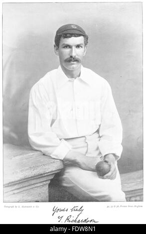 SURREY CRICKET: RICHARDSON Mitcham Fast bowler, antique print 1896 Stock Photo