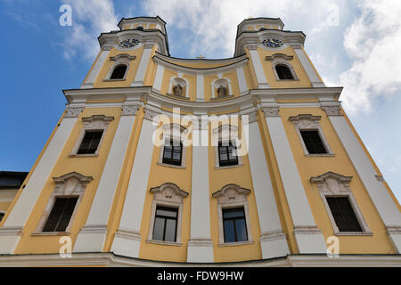 St. Michael Basilica (formerly Collegiate Church) at Mondsee, Austria. Site of the wedding scene in the The Sound of Music. Stock Photo