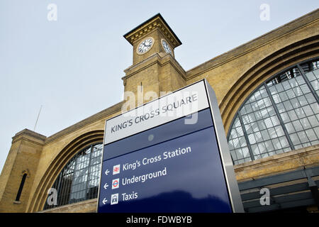 King's Cross Square regeneration, 75000sq ft new-look station square and surrounding area, North London, England, UK Stock Photo