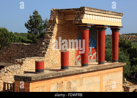 Crete, Knossos, palace complex of the Minoer, the bastion Stock Photo