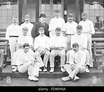 ESSEX CRICKET TEAM:BURNS;MEAD;MCGAHEY;PICKETT;RUSSELL;FANE;KORTRIGHT;OWEN, 1896 Stock Photo